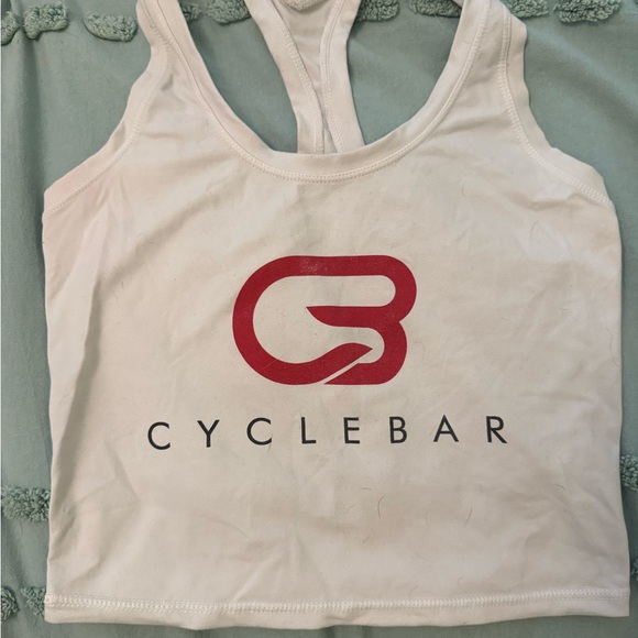 CycleBar Women's Tank Top in White and Red - Picture 1 of 3
